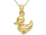 10K Yellow Gold Duckling Charm Pendant Necklace with Chain